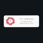 Étiquette Couronne de Poinsettia<br><div class="desc">Poinsettia Wreath</div>