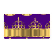 Étiquette couronne d'or sur violet (Devant)