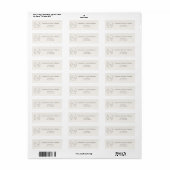 Étiquette Couronne monogramme taupe ivoire pour adresse de r (Feuille entière)