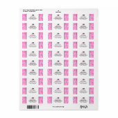 Étiquette Couronne princière en rose chaud (Feuille entière)