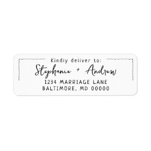 Étiquette Courrier de réponse RSVP avec bordure ondulée dess