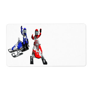 Étiquette Course de Snowmobile