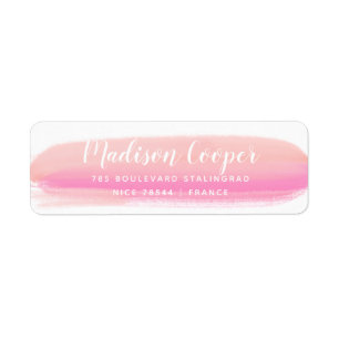 Étiquette Course rose moderne élégante de brosse