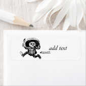 Étiquette Couteau de squelette mexicain Posada vintage (En situation)