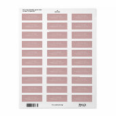 Étiquette coutume rose solide muet (Feuille entière)