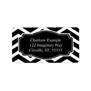 Étiquette Couture Chevron noir et blanc