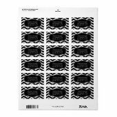 Étiquette Couture Chevron noir et blanc (Feuille entière)