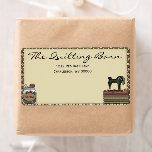 Étiquette Couture primitive Rustique / Quilting Entreprise E (En situation)