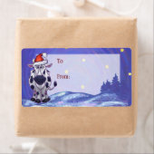 Étiquette Cow Christmas (En situation)