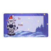 Étiquette Cow Christmas (Devant)