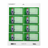 Étiquette Cow Christmas On Green (Feuille entière)