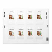 Étiquette Cowgirl Boots cactus propriété de (Feuille entière)