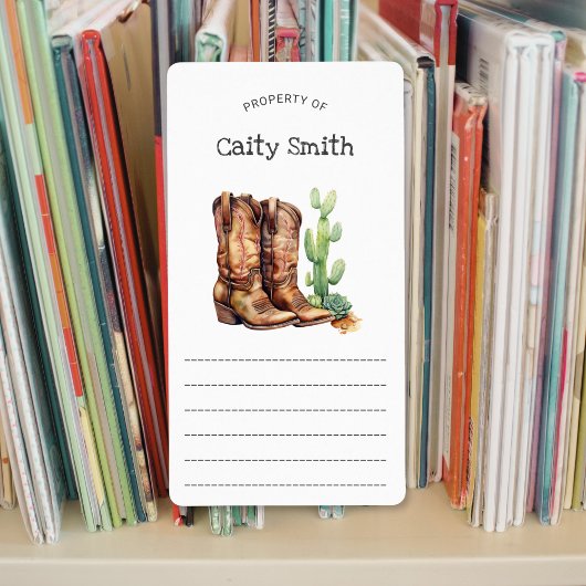 Étiquette Cowgirl Boots cactus propriété de