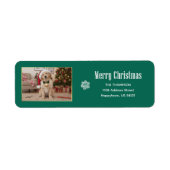 Étiquette Cozy Funny Dog Photo Christmas Return Address (Devant)