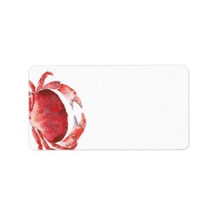 Étiquette Crabe Crimson Adresse Blémée À Thème