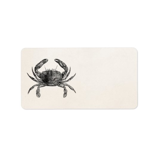 Étiquette Crabes vintages Crabes antiques Modèle personnalis (Devant)