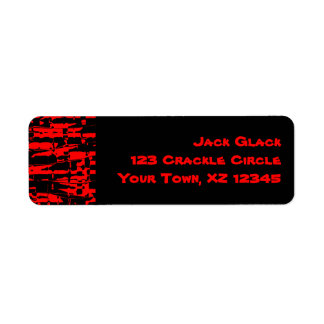 Étiquette Crackle Abstrait rouge