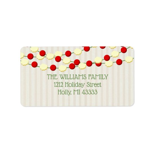 Étiquette Cranberry et Popcorn Rustic Beboard Noël (Devant)