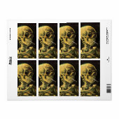 Étiquette Crâne avec cigarette brûlante par Vincent van Gogh (Feuille entière)