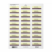 Étiquette Crâne avec conception coeur et arc (Feuille entière)