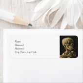 Étiquette Crâne avec une cigarette brûlante par Van Gogh (En situation)