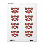 Étiquette Crâne coloré et drôle (Feuille entière)