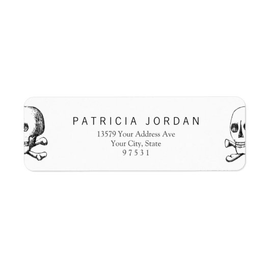 Étiquette Crâne et os croisés (Devant)