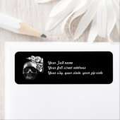 Étiquette Crâne et rose (En situation)