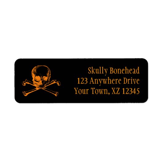 Étiquette Crâne vintage et os croisés (Devant)