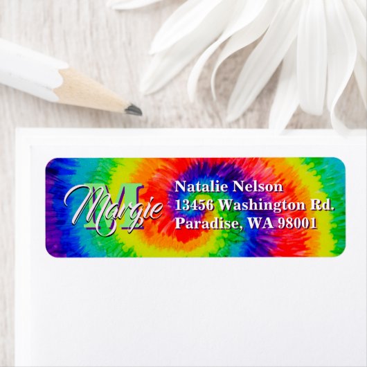 Étiquette Cravate arc-en-ciel (En situation)