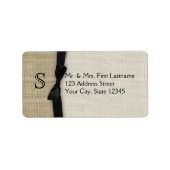 Étiquette Cravate noire et Burlap (Devant)