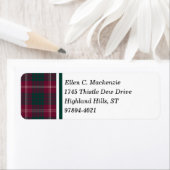 Étiquette Crawford Clan Dark Red Scottish Tartan (En situation)