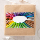 Étiquette Crayons colorés de craie (En situation)