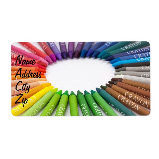 Étiquette Crayons colorés de craie (Devant)