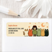 Étiquette Crazy Cat Lady Cute Felines Return Address  (En situation)
