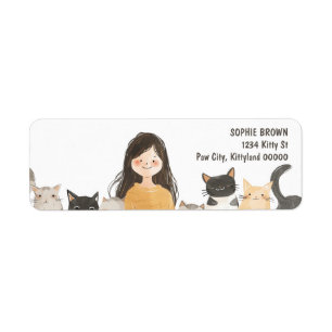 Étiquette Crazy Cat Lady Cute Kittens Adresse de retour