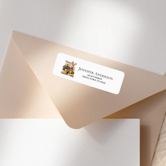 Étiquette Crazy Chicken Lady Farm Fun Address