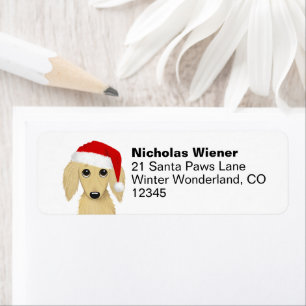 Étiquette Cream Dachshund Christmas Chig Adresse de retour