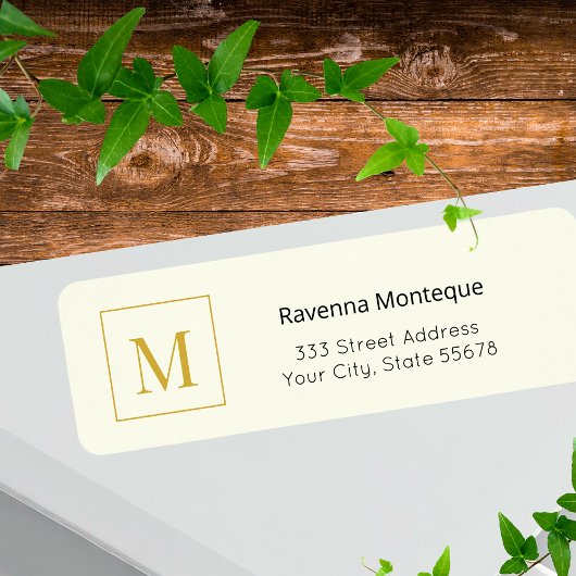 Étiquette Cream Luxury Serif Personalized Monogram
