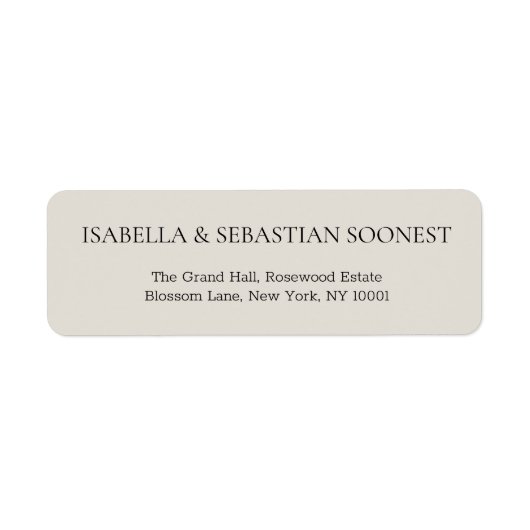 Étiquette Cream Wedding Address (Devant)