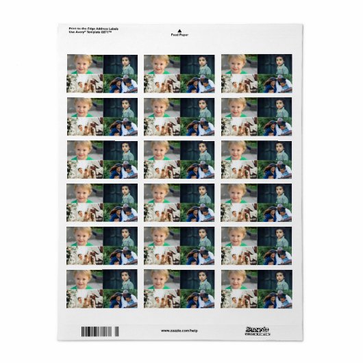 Étiquette Create Your Own 4 Photo Collage (Feuille entière)