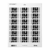 Étiquette Créatif Unique Moderne | Adresse Noir Blanc Gris (Feuille entière)