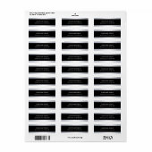 Étiquette Creative Black Silver Elegant Cool Adresse de reto (Feuille entière)