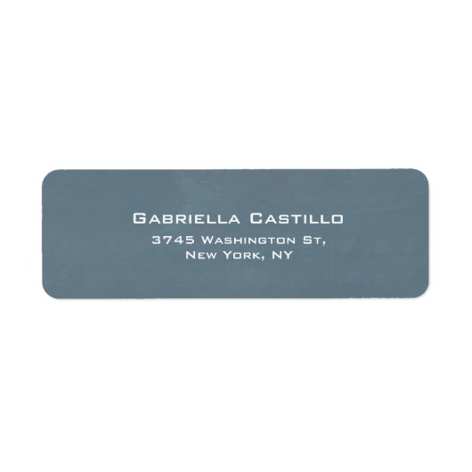 Étiquette Créative Blue Grey Plaine Élégante (Devant)