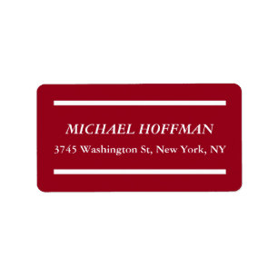 Étiquette Creative Carmine rouge minimaliste classique itali