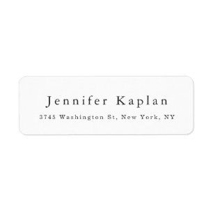 Étiquette Creative classique blanc minimaliste professionnel