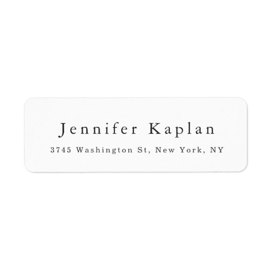 Étiquette Creative classique blanc minimaliste professionnel (Devant)