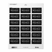 Étiquette créative cool en noir et blanc (Feuille entière)