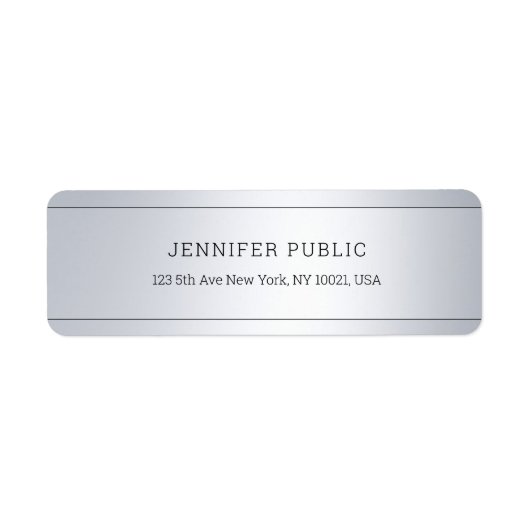 Étiquette Créative Moderne Glamour Argent Modèle Chic (Devant)