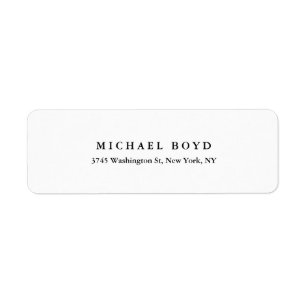 Étiquette Créative Noir & Blanc Classique Professionnel